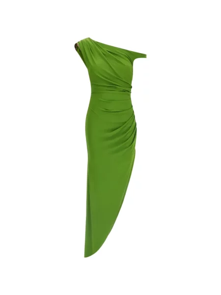 Rochie Elisabetta Franchi cu un umăr gol de costum verde