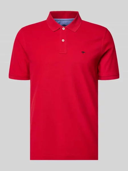 Koszulka polo o kroju regular fit z wyhaftowanym logo Fynch-hatton czerwone
