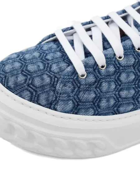 Fűzős csipkés sneaker Casadei kék
