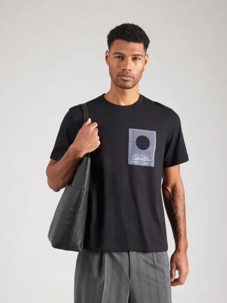 Calvin Klein Tricou mov pastel negru
