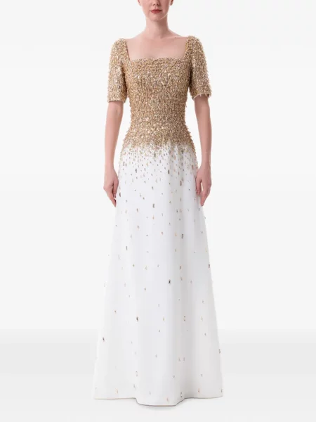 Rochie maxi Dina Melwani alb