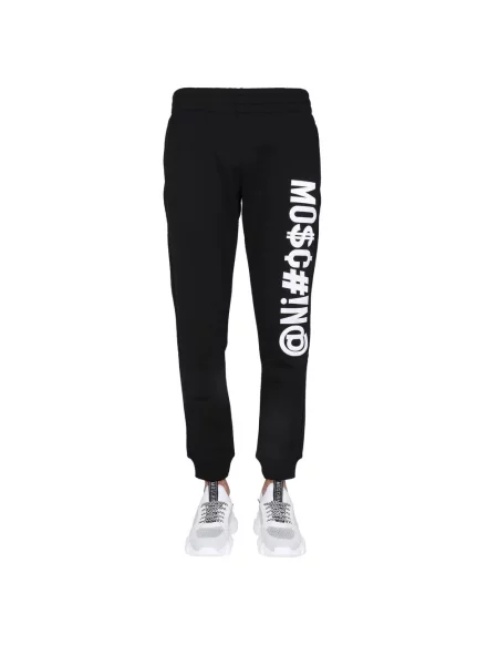 Spodnie Moschino z logo czarne