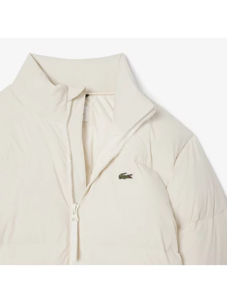 Lacoste Kurtka Puchowa Z Kapturem Odporna Na Wodę Ecru biały