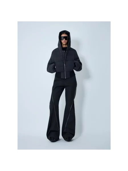 Kurtka puchowa Rick Owens wełniana z kapturem czarna