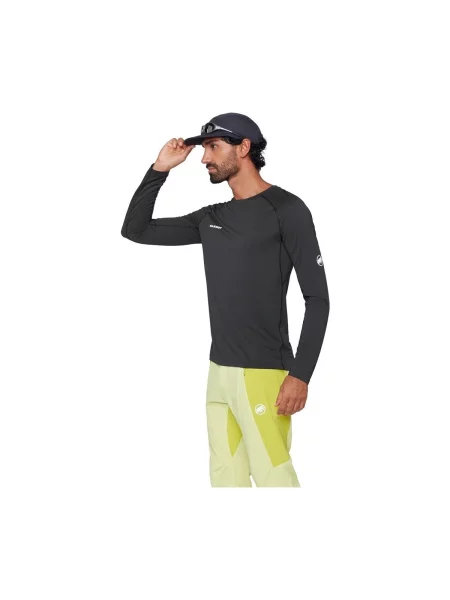 Férfi hosszú ujjú póló Mammut Ducan FL black. Méret: XL fekete