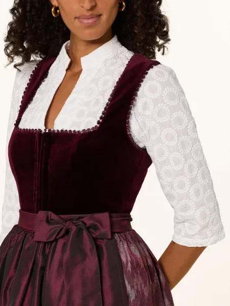 Kinga Mathe Sukienka Bawarska Ancona Z Aksamitu Satyny I Żakardu rot