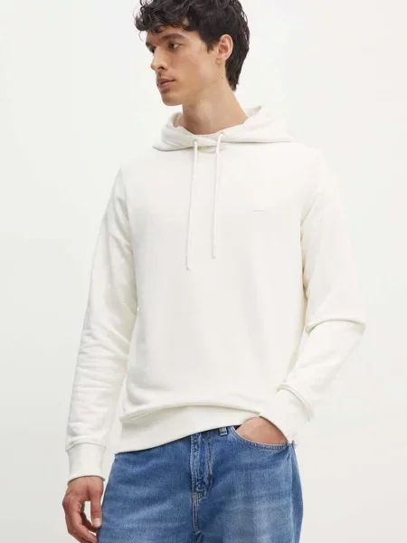 Суичър с качулка Calvin Klein Jeans бяло
