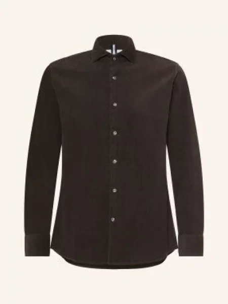 Profuomo Koszula Z Sztruksu O Kroju Comfort Fit braun