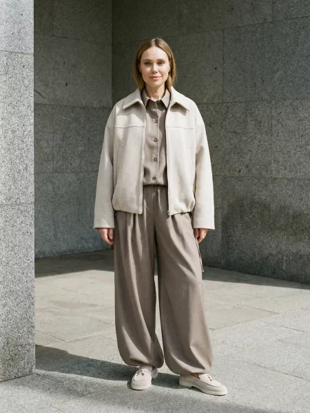 Палаццо Seventeen бавовна/віскоза бежевий