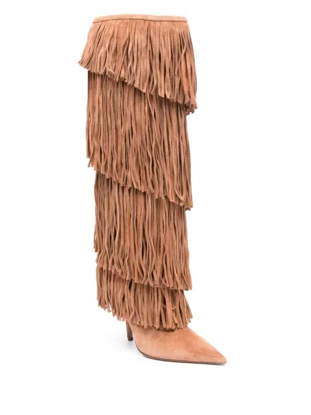 Botine Paris Texas cu franjuri maro