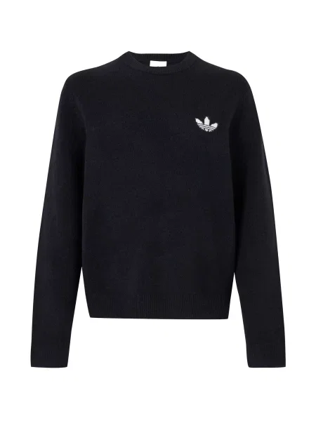 ADIDAS ORIGINALS Pulover Trefoil Essentials negru alb