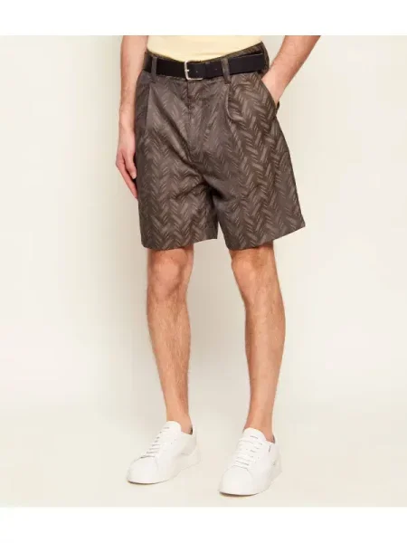 HUGO Pantaloni scurți cu adaos de lână maro