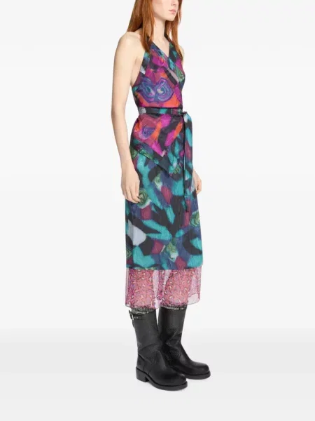 Top Dries Van Noten cu gât halter negru