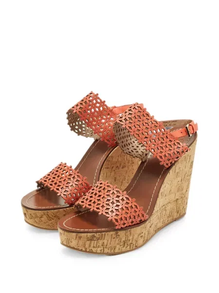 Sandale Tory Burch cu pană portocaliu