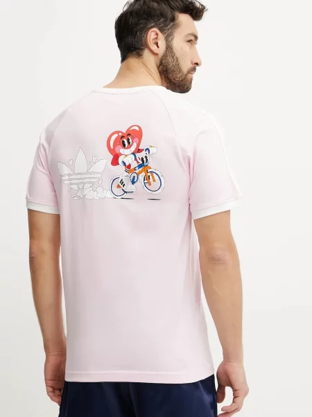 Тениска adidas Originals Cali Tee с десен розово