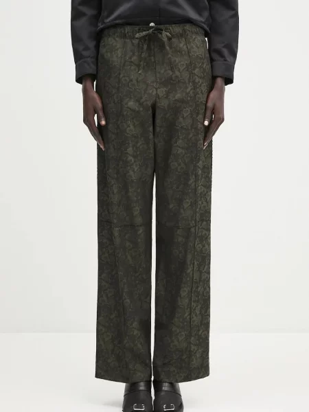 Брюки Wales Bonner с высокой посадкой зеленые