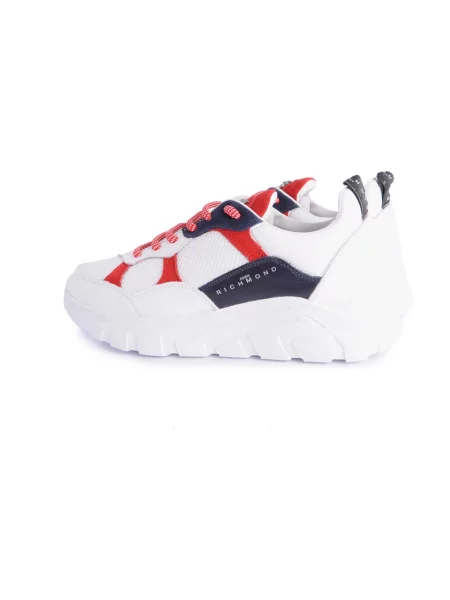 Sneakersy John Richmond sznurowane skórzane białe