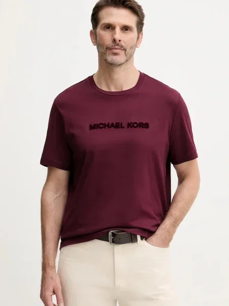 Тениска Michael Kors с апликация бордо