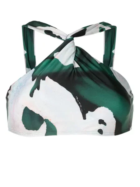 Bikini Lenny Niemeyer w kwiatki z nadrukiem zielony