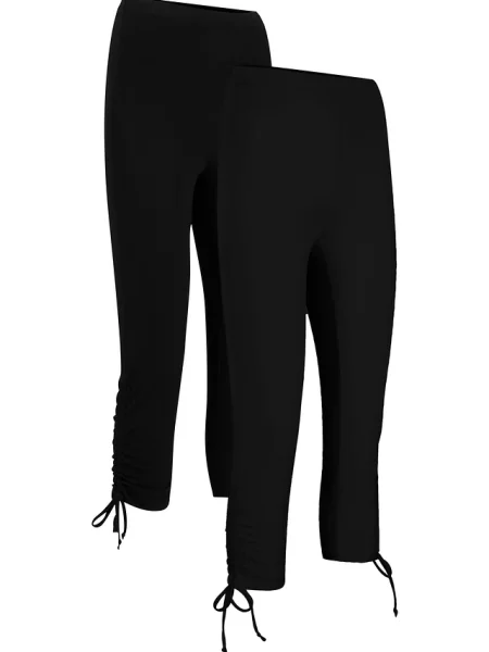 Legginsy z marszczeniem 2 pary czarne