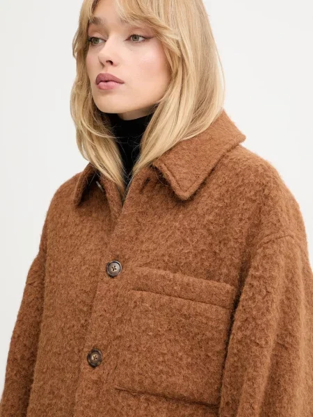 Пальто з додаванням вовни MAX&Co. коричневий