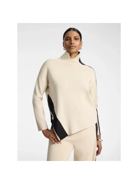 Sweter z golfem Elena Miro' beżowy