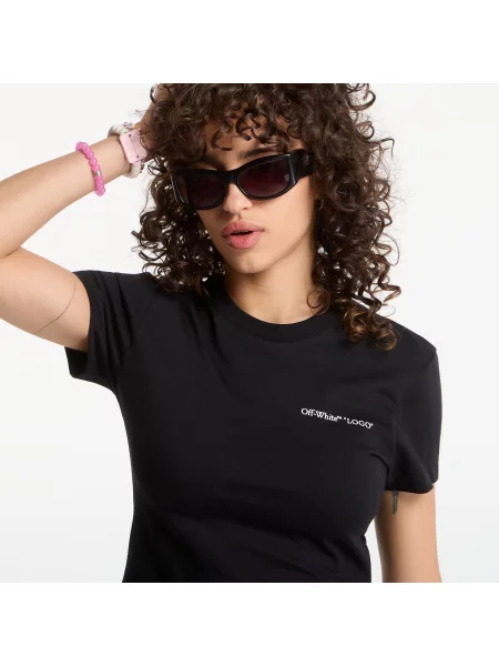 Tricou Off-White Logo Quote Fitted Tee Black S alb