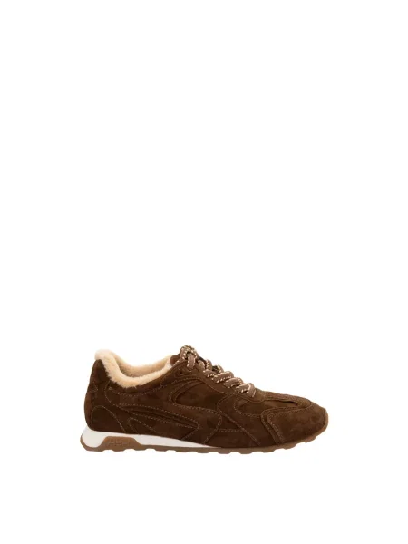Sneakersy Ash z futerkiem brązowe