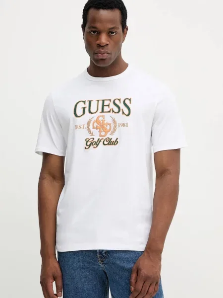 Tričko Guess s aplikací bílá