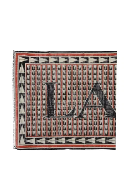 Fular Lanvin cu imprimeu geometric negru