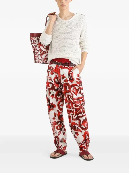 Pulover Dolce & Gabbana de mătase alb