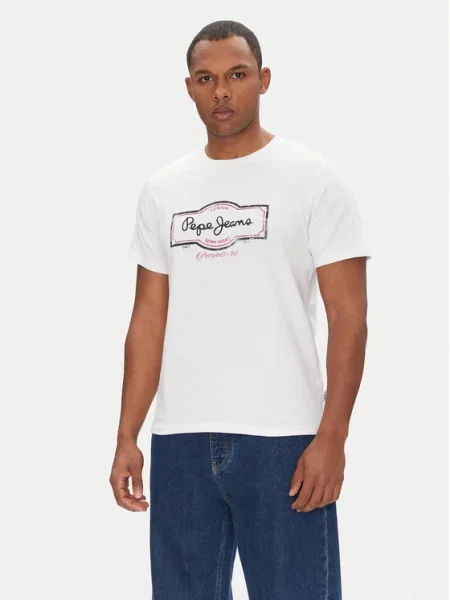 Тениска Pepe Jeans DAXTON TEE с принт бяло