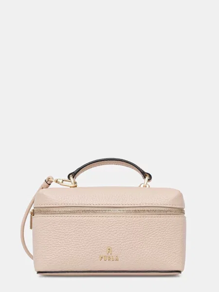 Furla torebka crossbody skórzana beżowa