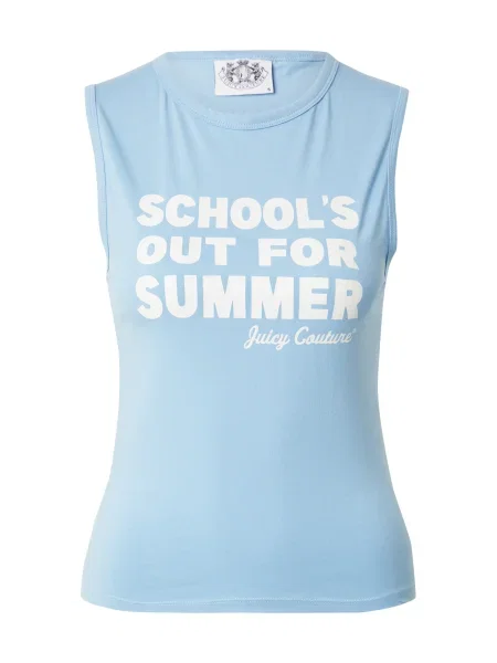 Juicy Couture Top SCHOOLS OUT svetlo modra bela