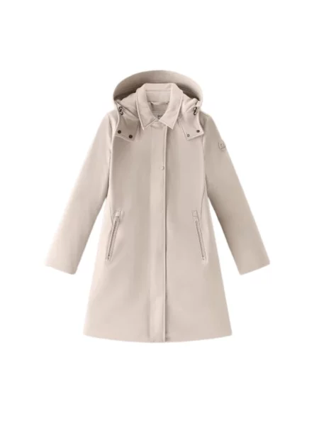 Trencz Woolrich z kapturem biały