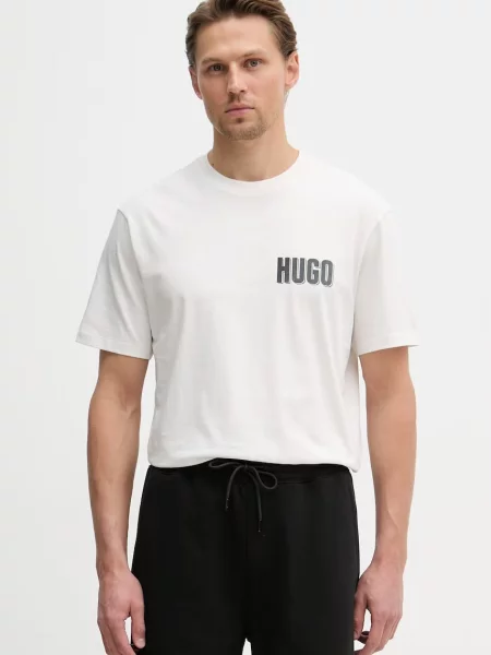 HUGO T-shirt Derlyns beżowa