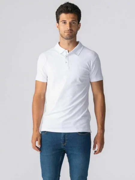 TEESHOPPEN Cămașă Muscle Polo alb