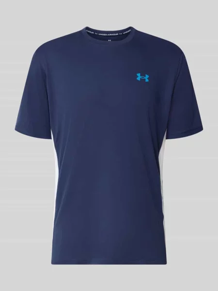 T-shirt sportowy o kroju regular fit z nadrukiem z logo Under Armour granatowa