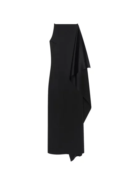 Rochie midi Courreges din satin drapată negru