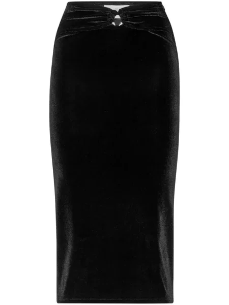 Fustă midi Philipp Plein de catifea până la genunchi negru