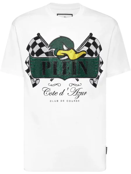 Tricou Philipp Plein cu imagine alb