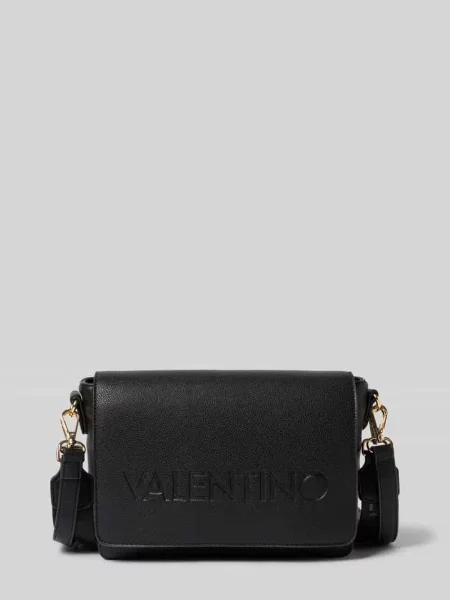 Lniana torebka Valentino Bags czarna