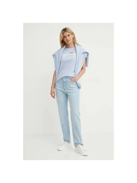 Levi's jeansy CROP niebieskie