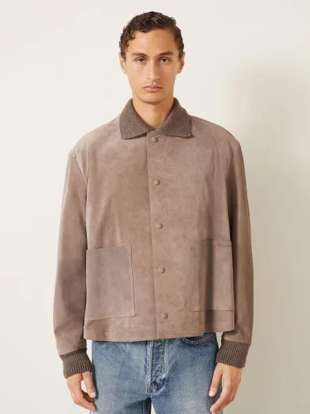 Jw Anderson Kožená Bunda černošedá