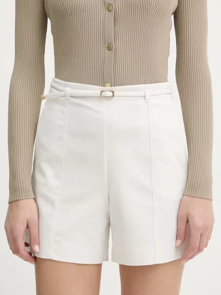 Marciano by Guess szorty eleganckie z bawełną SUNNY beżowe