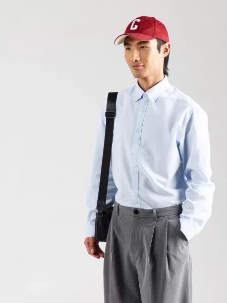 JACK & JONES Srajca JORNORREBRO svetlo modra / meta bela
