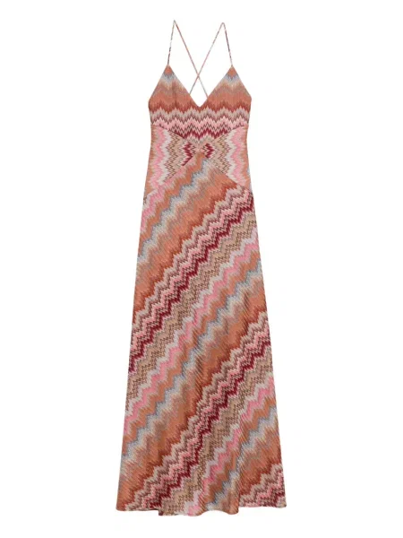 Rochie maxi Missoni fără mâneci de costum maro