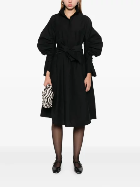Rochie midi Psophia cu volane negru