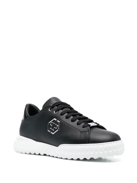 Iš natūralios odos sportbačiai Philipp Plein juoda