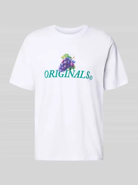 T-shirt o kroju regular fit z nadrukiem z napisem model Eres' Jack & Jones biała